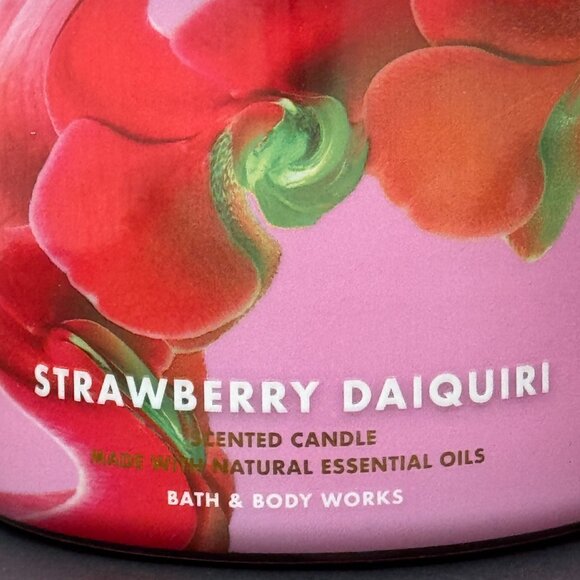 BBW Strawberry Daiquiri Bath & Body Works 3 Wick Candle - Picture 3 of 10